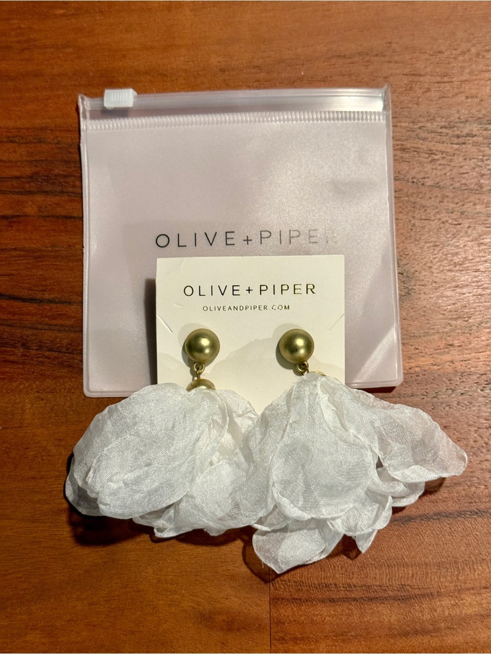 Olive Piper White Floral Earrings